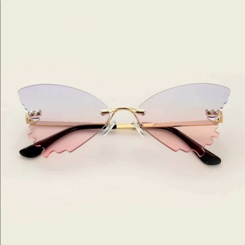 Rimless Butterfly Sunglasses - Picture 4 of 8